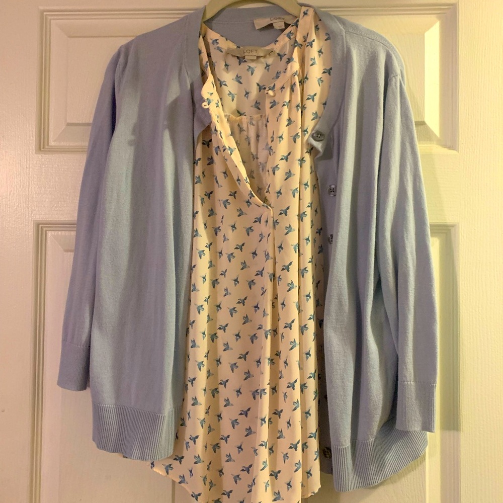 EUC LOFT Tank & Cardigan